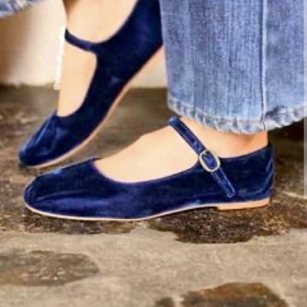 Doen blue velvet Mary Jane